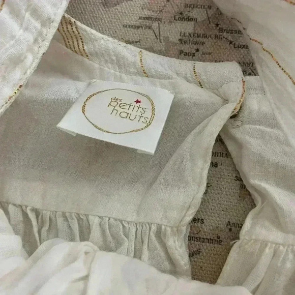Des Petits Hauts Gold & Cream Babydoll Tank Size Small - Picture 6 of 9